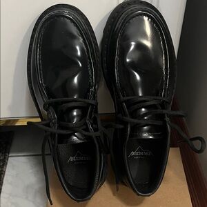 Glossy Black Leather Boots